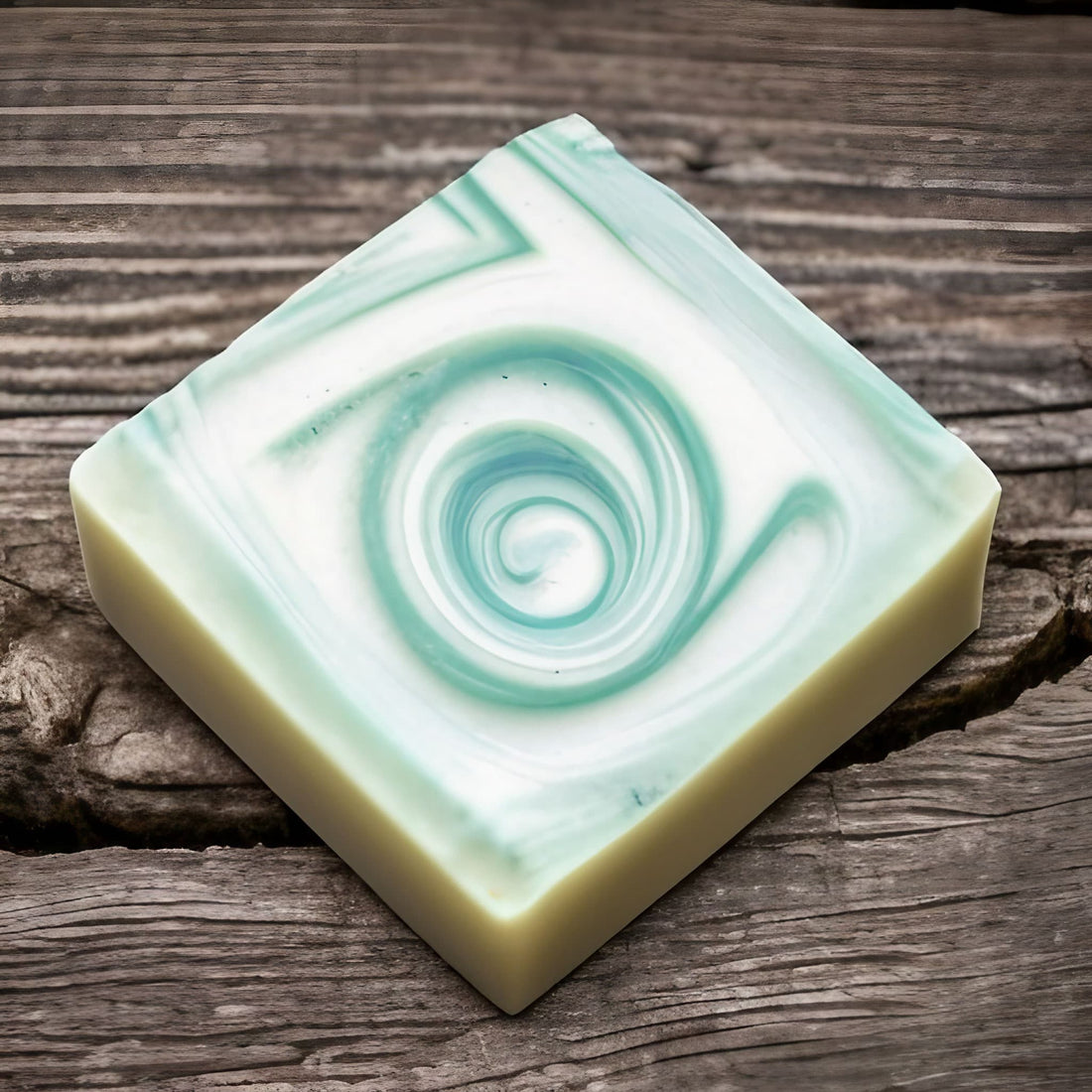 blue and white soap sample to be used as a gift