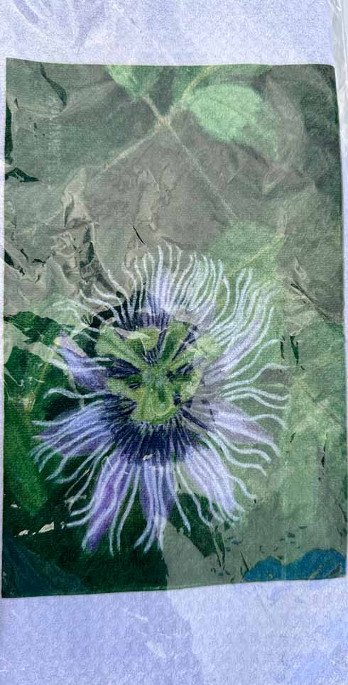 Passionfruit Flower Floral Tea Towel