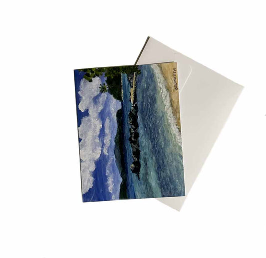 Blank Notecard With Tropical Beach