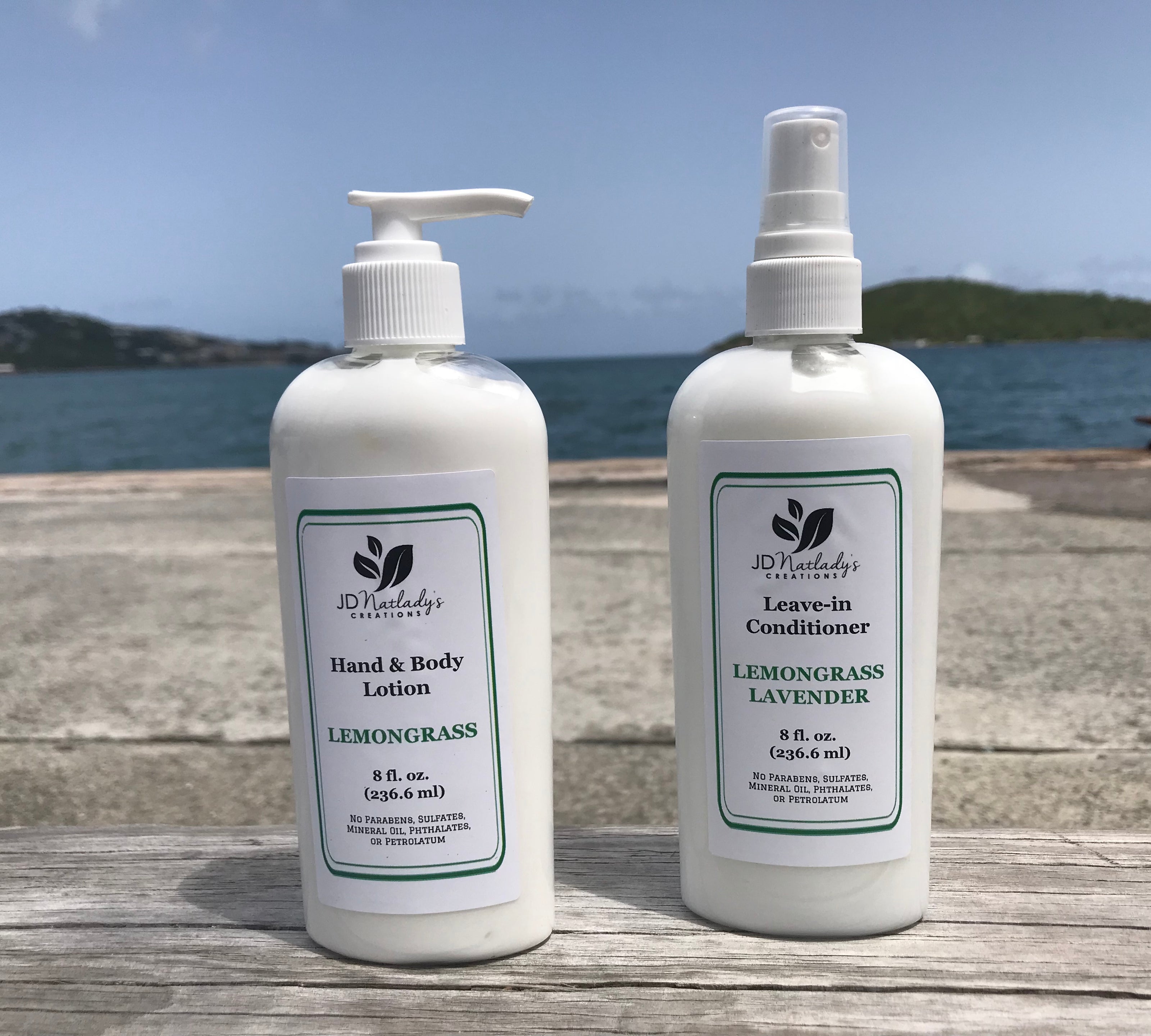 Lemongrass Lotion and Lemongrass Lavender Leave In Conditioner by JDNatlady's Creations