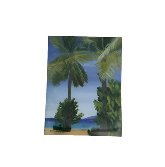 Palm Tree Sticker showing two palm trees on a glossy vinyl sticker